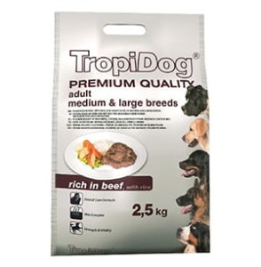 TROPIDOG PREMIUM  ADULT M&L - BEEF & RICE 2,5kg