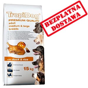 TROPIDOG PREMIUM ADULT MEDIUM & LARGE BREEDS - DUCK & RICE 12kg