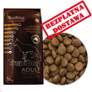 TROPIDOG SUPER PREMIUM ADULT M & L BREEDS LAMB & RICE 15 kg