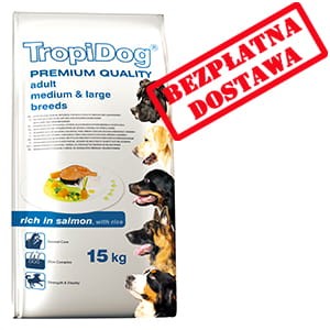 TROPIDOG PREMIUM  ADULT M&L - SALMON & RICE 12 kg