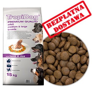 TROPIDOG PREMIUM ADULT MEDIUM & LARGE BREEDS - LAMB & RICE 12kg